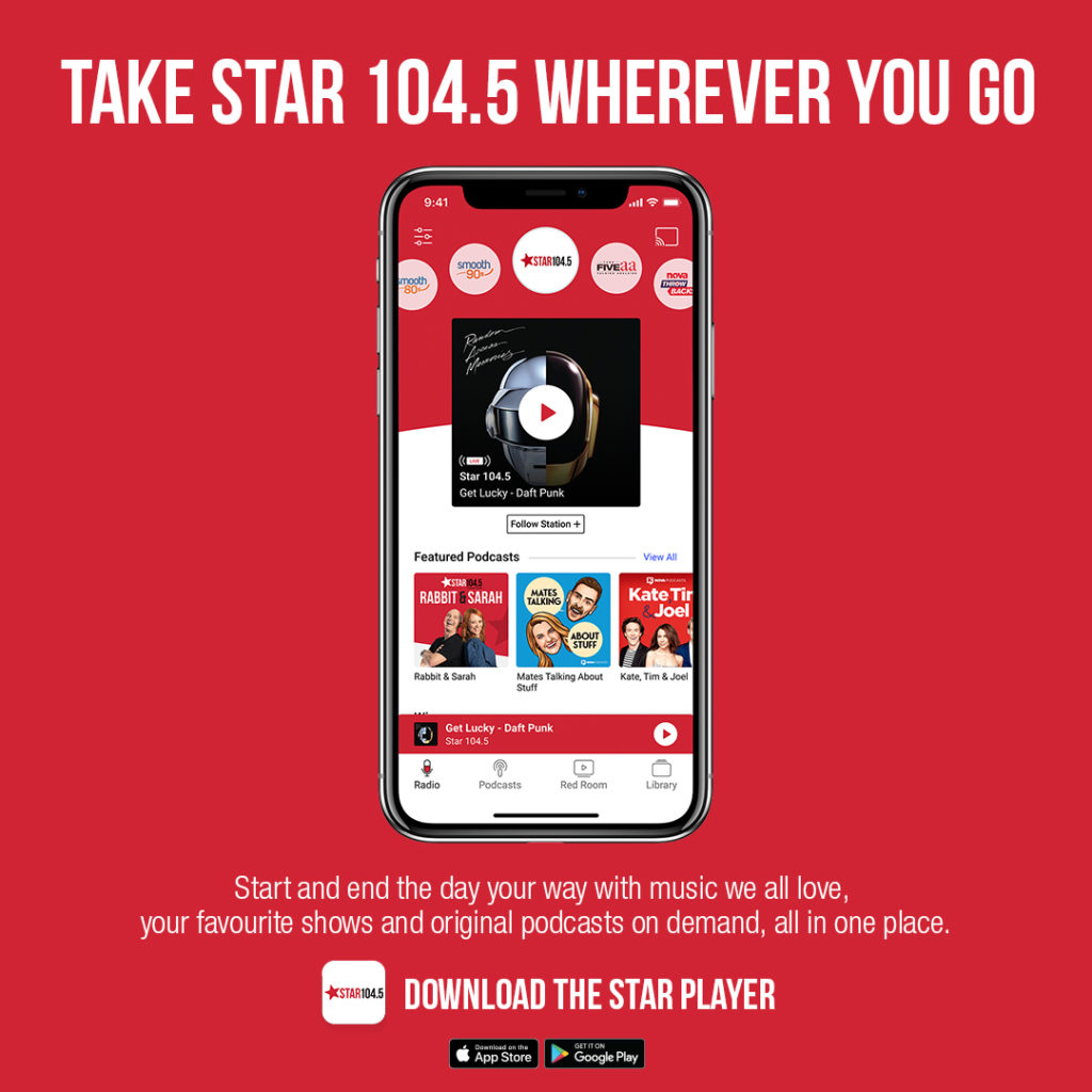 Simply search ‘Star 104.5 Player’ in the App Store or Google Play, download and enjoy.
