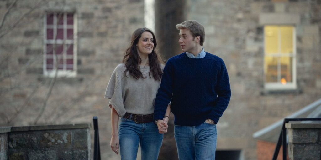 The shots show Prince William and Kate together at St. Andrews University where they famously met.